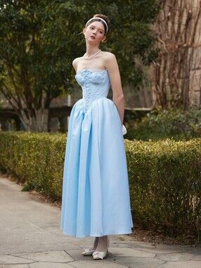 Lacemade Cinderella Dress Ⅱ Strapless Light Blue Corset Ball Gown Dress